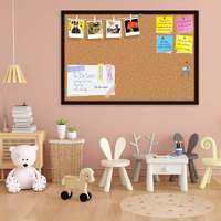 ArtzFolio Cork Board | Bulletin Board Notice Pin Board | Vision Soft Board Combo with Thumb Push Pins & Sticky Notes | Dark Brown Frame | 18 x 12 inch (46 x 30 cms)