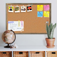 ArtzFolio Cork Board | Bulletin Board Notice Pin Board | Vision Soft Board Combo with Thumb Push Pins & Sticky Notes | Antique Golden Frame | 24 x 16 inch (61 x 41 cms)