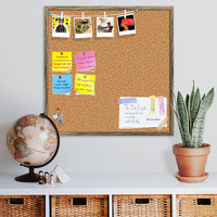 ArtzFolio Cork Board | Bulletin Board Notice Pin Board | Vision Soft Board Combo with Thumb Push Pins & Sticky Notes | Antique Golden Frame | 20 x 20 inch (51 x 51 cms)