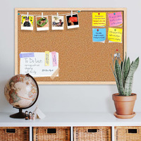 ArtzFolio Cork Board | Bulletin Board Notice Pin Board | Vision Soft Board Combo with Thumb Push Pins & Sticky Notes | Natural Brown Frame | 36 x 24 inch (91 x 61 cms)