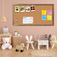 ArtzFolio Cork Board | Bulletin Board Notice Pin Board | Vision Soft Board Combo with Thumb Push Pins & Sticky Notes | Antique Golden Frame | 24 x 12 inch (61 x 30 cms)