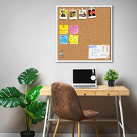 ArtzFolio Cork Board | Bulletin Board Notice Pin Board | Vision Soft Board Combo with Thumb Push Pins & Sticky Notes | White Frame | 20 x 20 inch (51 x 51 cms)