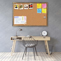 ArtzFolio Cork Board | Bulletin Board Notice Pin Board | Vision Soft Board Combo with Thumb Push Pins & Sticky Notes | Antique Golden Frame | 36 x 24 inch (91 x 61 cms)