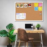 ArtzFolio Cork Board | Bulletin Board Notice Pin Board | Vision Soft Board Combo with Thumb Push Pins & Sticky Notes | White Frame | 36 x 24 inch (91 x 61 cms)