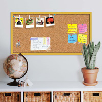 ArtzFolio Cork Board | Bulletin Board Notice Pin Board | Vision Soft Board Combo with Thumb Push Pins & Sticky Notes | Golden Frame | 30 x 15 inch (76 x 38 cms)