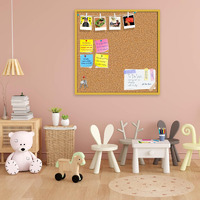 ArtzFolio Cork Board | Bulletin Board Notice Pin Board | Vision Soft Board Combo with Thumb Push Pins & Sticky Notes | Golden Frame | 24 x 24 inch (61 x 61 cms)