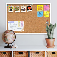 ArtzFolio Cork Board | Bulletin Board Notice Pin Board | Vision Soft Board Combo with Thumb Push Pins & Sticky Notes | White Frame | 24 x 16 inch (61 x 41 cms)