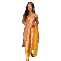 SHIENZY Women's Cotton Blend Kurta Set (1500SHZ_Mustard_M)
