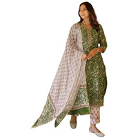 FABNEX kurta set for women | Women Kurta | Women Kurta Sets Kurtis | Women Kurta Pant Set | Women Kurta Pant Set Women Kurti Set with Pant (K-76-77) (M, Green)