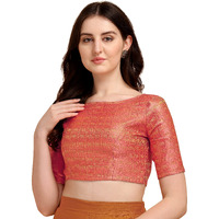 OOMPH! Jacquard Pink Readymade Blouse for Women - rbbl139s