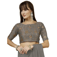 OOMPH! Readymade Blouse for Women, Brocade, Boat Neck, rbbl504