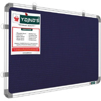 YAJNAS 2x4 Feet Premium Material Blue Designed Notice Board/Soft Board/Bulletin Board/Pin-up Display Board for Study Room, Office, School & Home Use