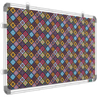 YAJNAS 1.5x3 Feet Premium Material Golden Galaxy Designed Notice Board/Soft Board/Bulletin Board/Pin-up Display Board for Study Room, Office, School & Home Use
