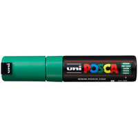Uniball Posca PC-8K Bold Point Chisel Shaped Paint Marker Pen | Non Toxic & Bleed Proof Ink | For Rocks Painting, Fabric, Wood, Canvas, Ceramic, Scrapbooking, DIY Crafts | Green Ink, Pack of 1