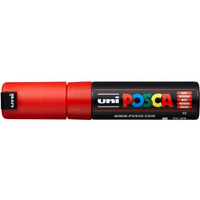 uni-ball Posca PC-8K Bold Point Chisel Shaped Paint Marker Pen | Non Toxic & Bleed Proof Ink | For Rocks Painting, Fabric, Wood, Canvas, Ceramic, Scrapbooking, DIY Crafts | Red Ink, Pack of 1