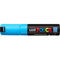 uni-ball Posca PC-8K Bold Point Chisel Shaped Marker Pen (8.0 mm, Light Blue Ink, Pack of 1)