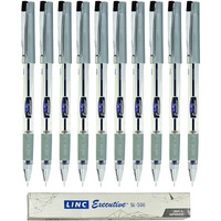 LINC 0.55mm Executive SL-500 Gel Pen | Black Ink | Pack of 10