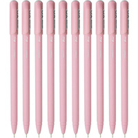 Hauser XO Girls Squad Pink Body 0.6mm Ball Pen | Minimalistic Body with Matt Finish Body | Black Ink, Pack of 10 Pens