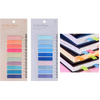 SHUTTLE ART Sticky Notes with Ruler Color Sticky Tabs for Notebook, Books, PET Material Page Tabs Sticky Flags File Index Tabs Office Stationery (2 Packs | 400 Pcs Notes)