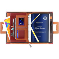 FEDUS Files for Documents 20 Leafs Foolscap Size (Bigger Than A4 Size) 4 Ring File with Hidden Handle Multipurpose Leatherette Portfolio Professional Executive Document File Folder for certificates