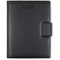 Mahavir Executive Diary 2025 | B5 Size | One-Day-to-a-Page New Year Diary with Magnet Flap | 424 Pages | Natural Shade Paper | PU (Faux Leather) Cover Material | (Black)