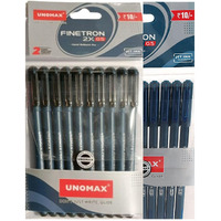 UNOMAX Finetron 2X 0.5 mm Ball Point Pens - Pack of 20 (10 Blue & 10 Black) | Professional Ergonomic Design for Daily Use, Exam-Friendly | Elegant Pens for Bold and Precise Writing with 0.5mm Tip Size