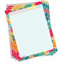 ESCAPER Floral Theme Project Papers - Multicolor Practical Sheets for Assignment, Art & Craft One Side Ruled Lines Paper, Designer Ruled Coloured Paper, Perfect for School Projects