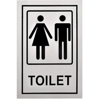 Buzz Cool Metal Silver Toilet Sign Board Sticker | Self Adhesive Ladies and Gents Washroom Signage | Restroom Sign Board | Toilet Doors Signage Board | Hotel Mall Cafe Toilet Door Stickers (1 Pc)