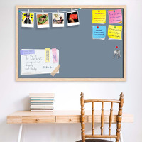 ArtzFolio Greys Family Light Slate Gray Colour | Bulletin Board Notice Pin Board | Vision Soft Board Combo with Thumb Push Pins & Sticky Notes | Natural Brown Frame | 24 x 16 inch (61 x 41 cms)