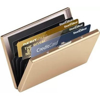 Stealodeal Golden Metal Water-Resistant Stainless Steel Debit/Credit Business ATM 6 (Unisex) Card Holder (Set of 1, Gold)