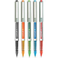 UNI-BALL Eye Ub157 0.7mm Roller Ball Pen | Light Blue, Black, Orange, Light Green & Red Ink, Pack of 5