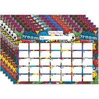 ESCAPER Graffiti Theme Monthly Planner Sheets - Pack of 6, A3-Sized Sheets for 6 Months of Productive Planning and Organizing