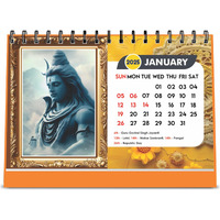 ESCAPER Shiva Calendar 2025 Table, Bholenath Calendar 2025, Mahadev Calendar 2025, Shiv Parivar Photo Calendar 2025, Hindu Desktop Calendar 2025, Sanatana Dharma Calendar 2025