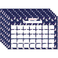 ESCAPER Mini Unicorn Theme Monthly Planner Sheets - Pack of 6, A3-Sized Sheets for 6 Months of Productive Planning and Organizing