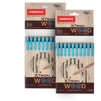 Unomax Xtron Wood Ballpen (20 Unit Hanger), Blue | Wooden Finish | Precision 0.7mm Tip | Jet Ink Technology | Comfort Grip | Perfect for Professionals, Students, and Everyday Use