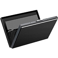 Stealodeal Black Metal Water-Resistant Stainless Steel Debit/Credit Business ATM 6 (Unisex) Card Holder (Set of 1, Black)