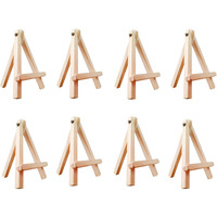 Eduway 8 Inch Mini Wooden Easel Tripod Stand for Sketch Accessories/Natural Craft/Art/Painting/Mini Canvas/Business Card/Display Pack of 8