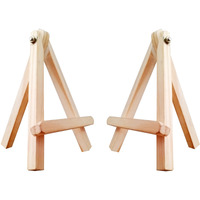Eduway 10 Inch Mini Wooden Easel Tripod Stand for Sketch Accessories/Natural Craft/Art/Painting/Mini Canvas/Business Card/Display Pack of 2