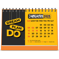 ESCAPER Dream Motivational Desk Calendar 2025 (22 x 15 cm), Table Calendar 2025, Desktop Calendar 2025, Inspirational Quotes Calendar 2025, Motivational Calendar for Desk, New Year Calendar 2025