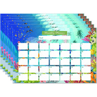 ESCAPER Sea Life Theme Monthly Planner Sheets - Pack of 6, A3-Sized Sheets for 6 Months of Productive Planning and Organizing