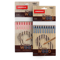 Unomax Xtron Wood Ballpen (20 Unit Hanger) | 10 Black & 10 Red | Wooden Finish | Precision 0.7mm Tip | Jet Ink Technology | Comfort Grip | Perfect for Professionals, Students, and Everyday Use
