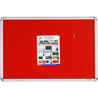 ALKOSIGN Astra Felt Notice Board -RED (1.5 x 2 Feet) |Bulletin Board, Pin-up Board, Display Board, Push pins Board, Announcement Board, Soft Message Board, for School, College, Office, Study Room etc
