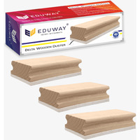 Eduway Premium Delta Wooden White Board/Chalkboard Wooden Duster Eraser | Perfect Clean for Blackboard & Durable | Ideal for Teacher, Office, Kids, and Home | Pack of 3
