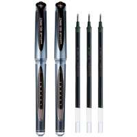 uni-ball Signo 0.1mm UM153S & UMR-10 Gel Pen - Refill Combo | Black Ink, 2 Pcs Pens with 3 Pcs Refills