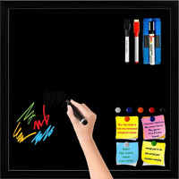 ArtzFolio Greys Family Black Colour | Framed Magnetic Dry Erase White Board | Includes Sticky Notes, Magnet Buttons & Markers | Black Frame | 24 x 24 inch (61 x 61 cms)