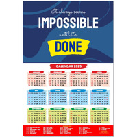 ESCAPER Motivational New Year Wall Calendar 2025 (45x30 cm) (Impossible-Done (WC-502))