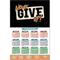 ESCAPER Motivational New Year Wall Calendar 2025 (45x30 cm) (Never Give Up (WC-503))