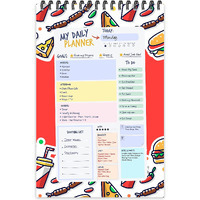 ESCAPER Food Theme Daily Planner : Stay Organized and Inspired with A5-Sized (80 Days Plan) Planner - Perfect for Kids, Students & Creatives