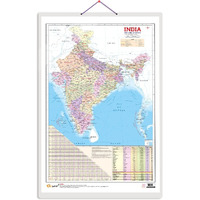 Indian Road Guide & Political Map Educational Charts | 20"X30" inch |Non-Tearable and Waterproof | Double Sided Laminated |Useful for Preparation of SSC, UPSC, RRB, IES, and Other Exams