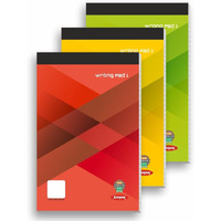 Anupam Writing Pad 14x22cm Lined Paper Wide Ruled 50 Sheets Notepads, Micro Perforated Notebook with Strong Rorust Material Back Board for School, College, Office, Business (Size : 1, Pack of 3)